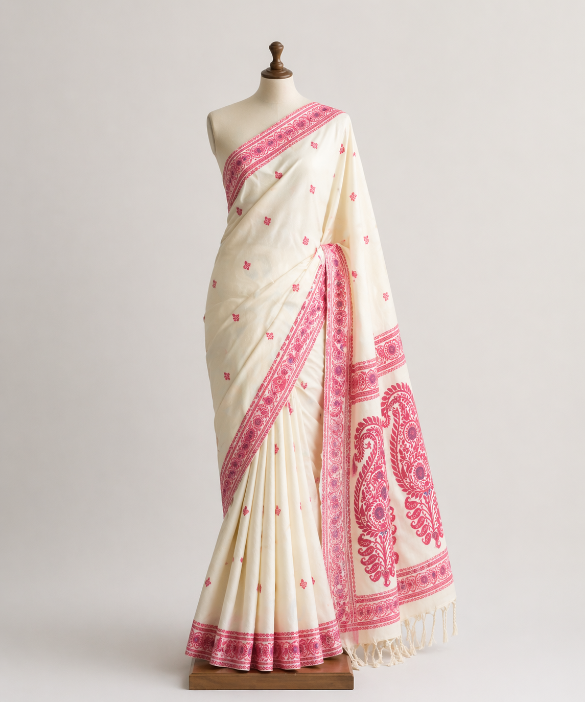 Baluchari Cotton saree- Off White