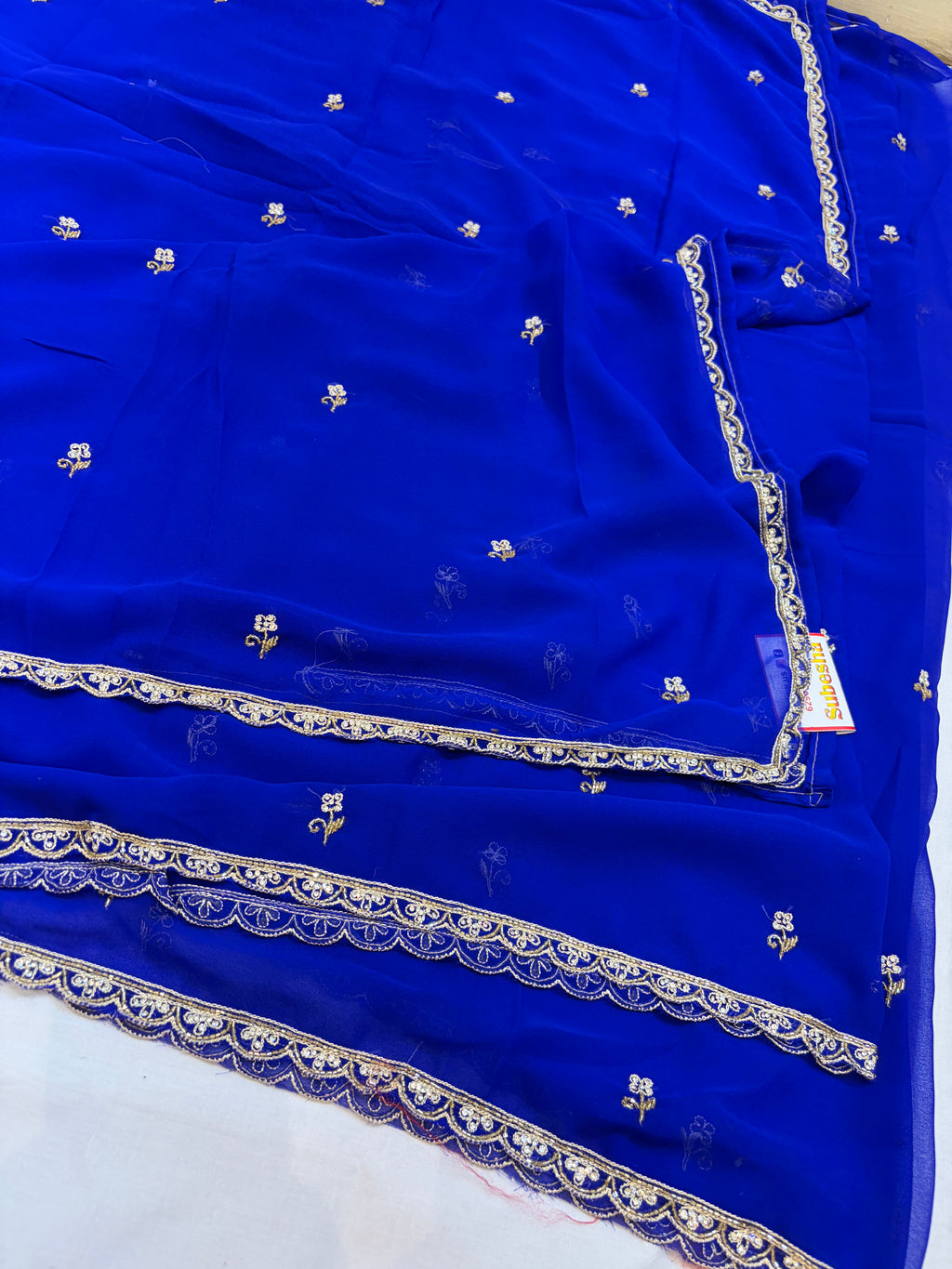 Pure Georgette Handwork - Blue