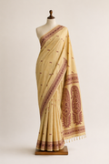 Baluchari Cotton Saree - Beige