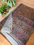 Kota Kalamkari Cotton Saree – illustrative pallu in Rust & Black