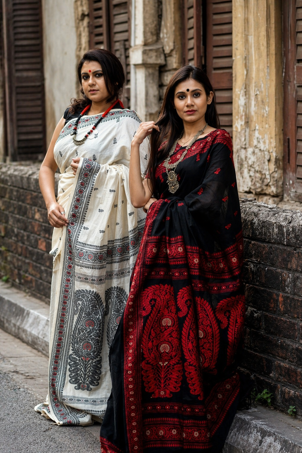 Baluchari Cotton Saree- Black