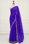 Pure Georgette Handwork - Purple