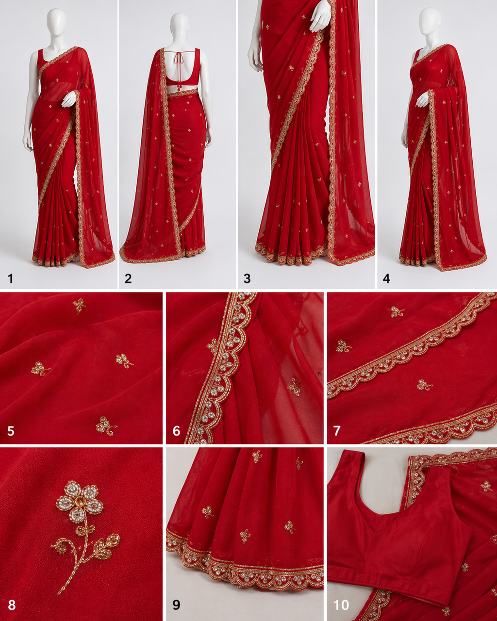 Pure Georget Handwork -Red