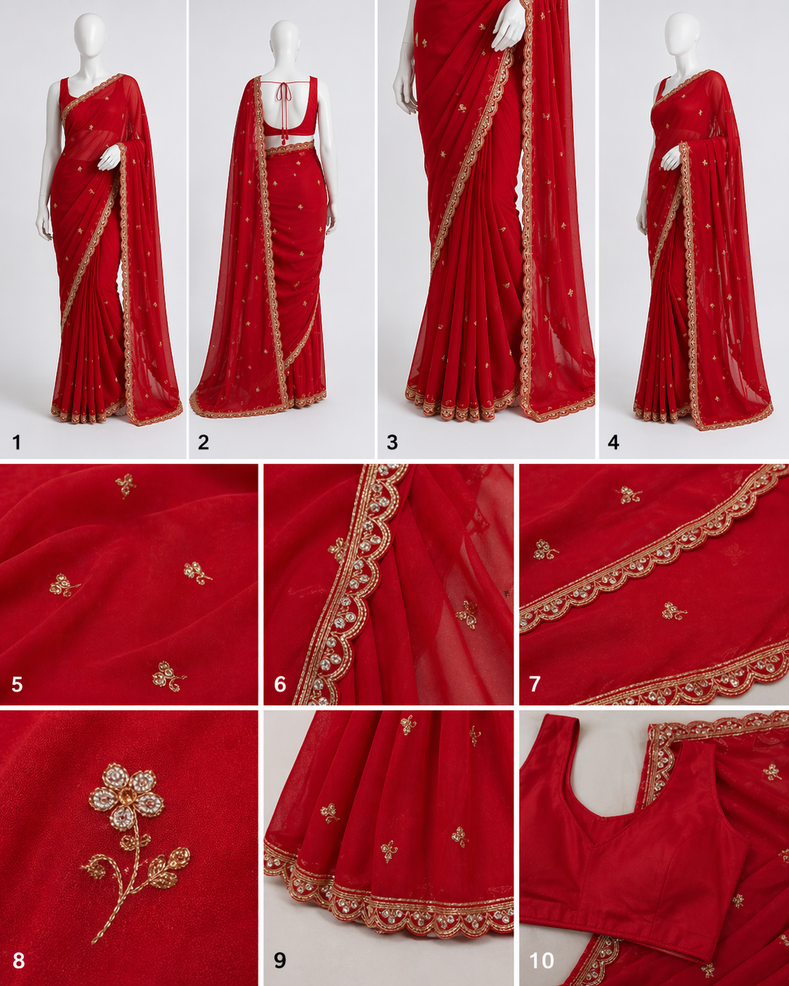 Pure Georget Handwork -Red