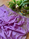 Pure Tissue Zardosi Handwork - Purple