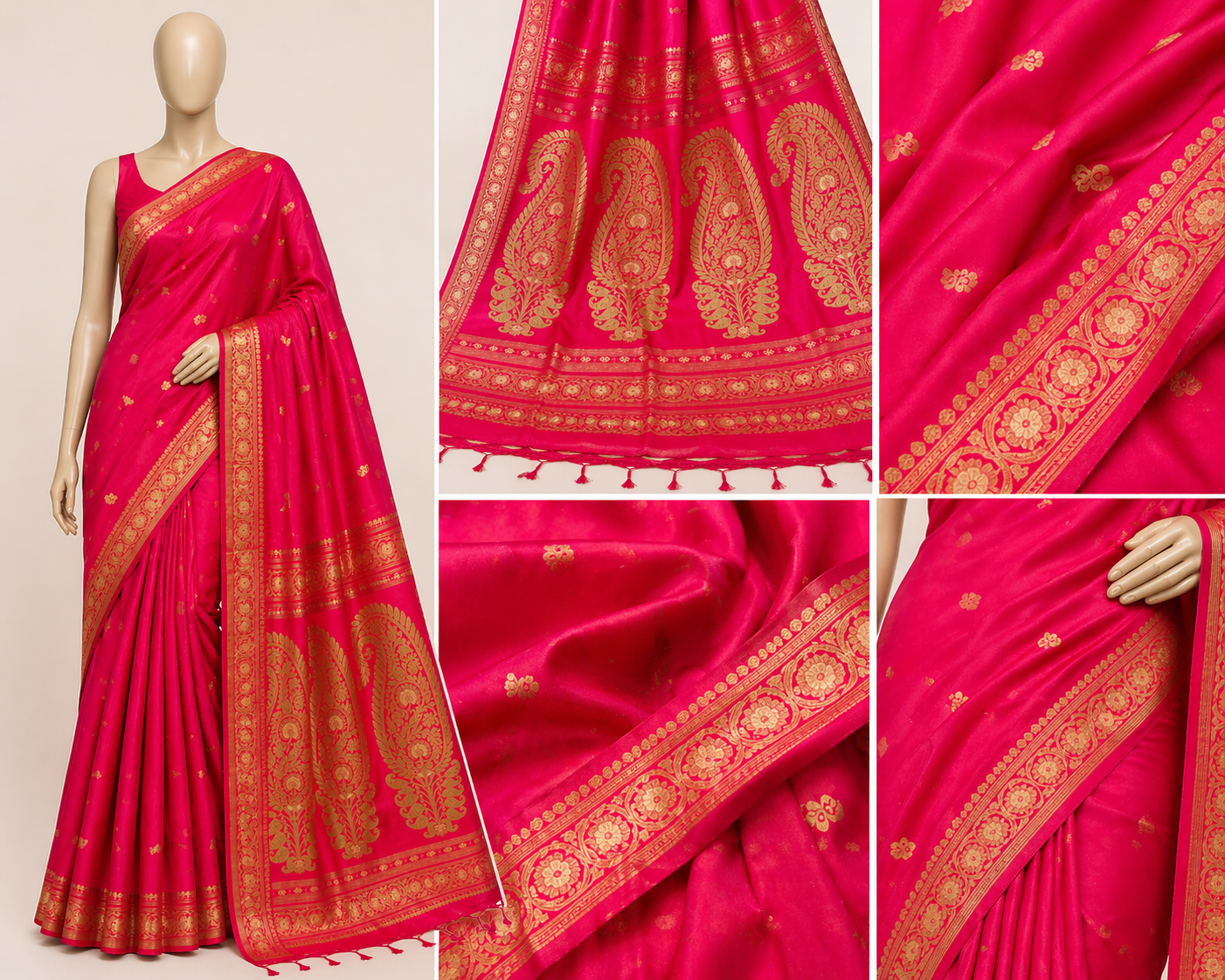 Baluchari Cotton Saree- Pink